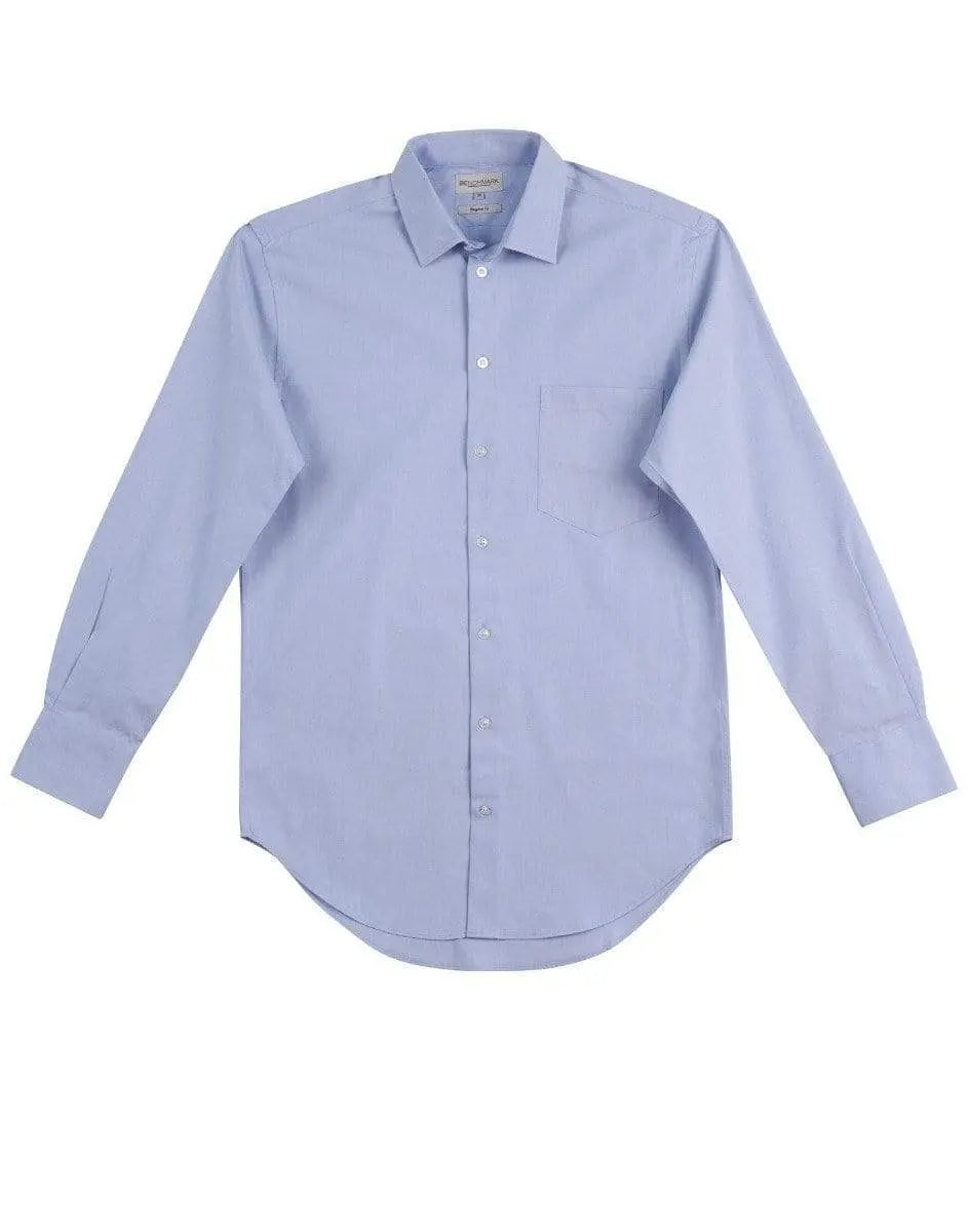 Benchmark Corporate Wear Blue / 40 BENCHMARK Men's CVC Oxford Long Sleeve Shirt M7040L
