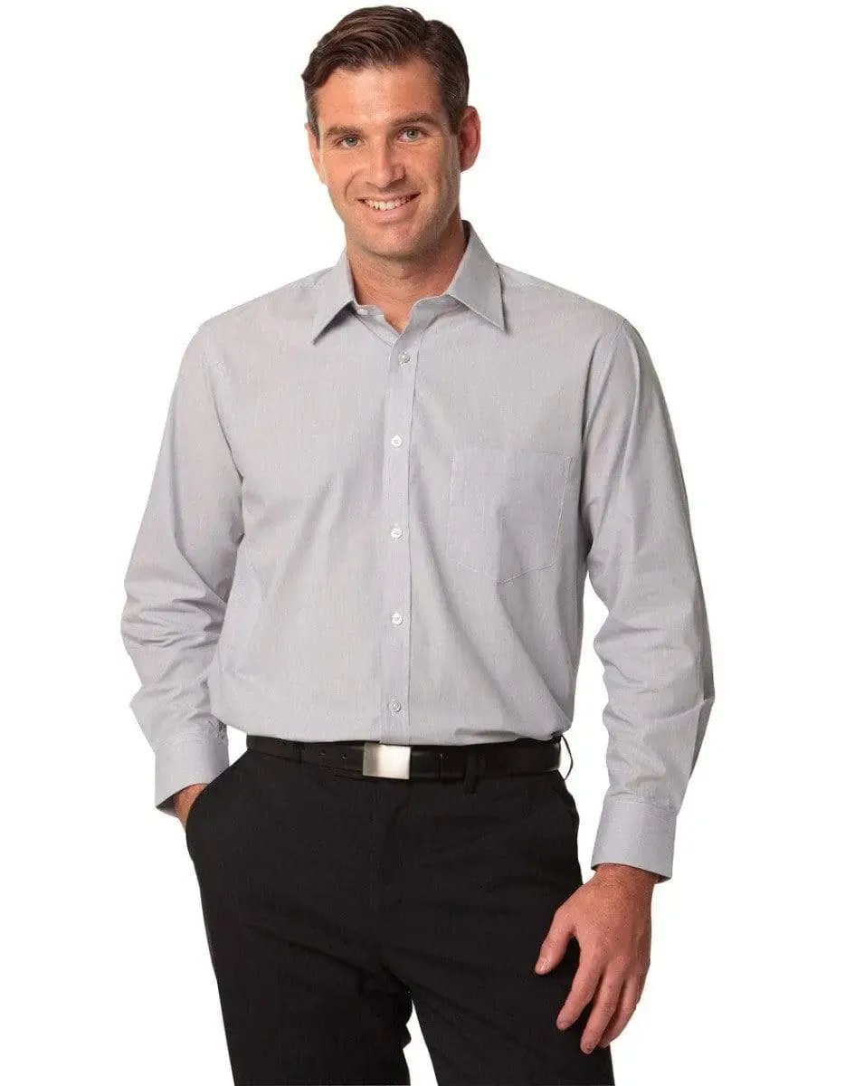 BENCHMARK Men's Fine Stripe Long Sleeve Shirt M7212