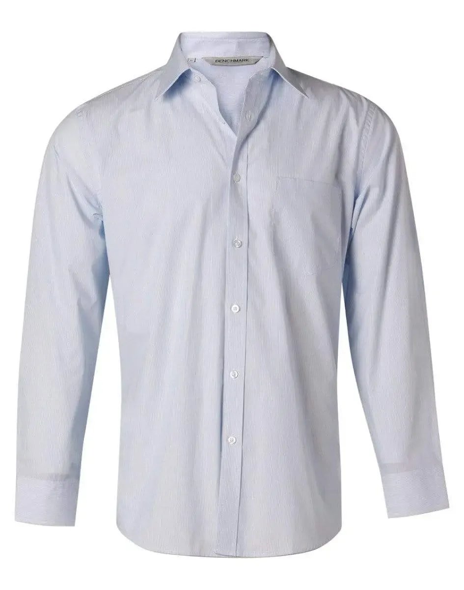 BENCHMARK Men's Fine Stripe Long Sleeve Shirt M7212