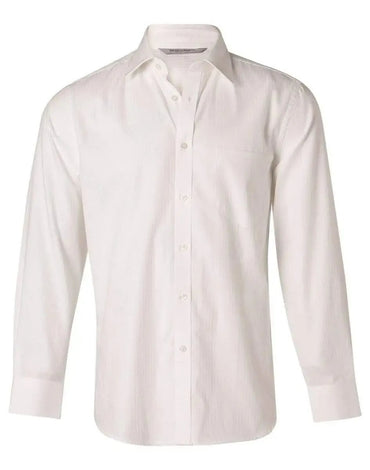 BENCHMARK Men's Mini Herringbone Long Sleeve Shirt M7112