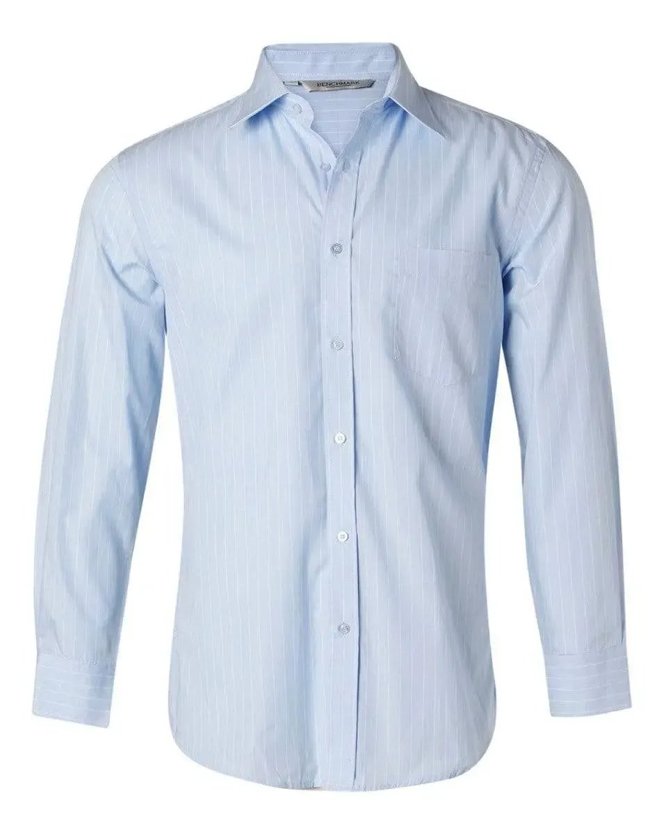 BENCHMARK Men's Pin Stripe Long Sleeve Shirt M7222