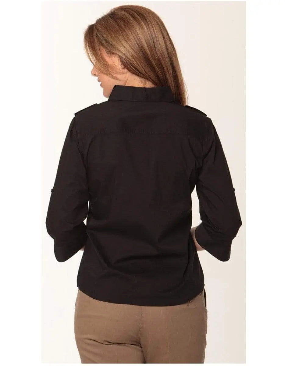 Benchmark Corporate Wear BENCHMARK Women's 3/4 Sleeve Military Shirt M8913