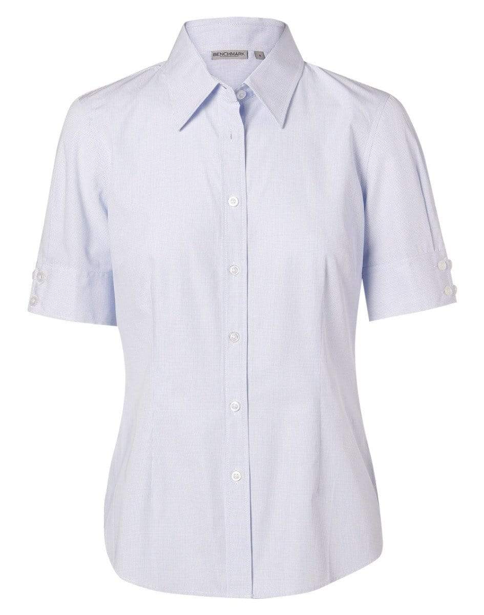 BENCHMARK Women's Mini Check Short Sleeve Shirt M8360S