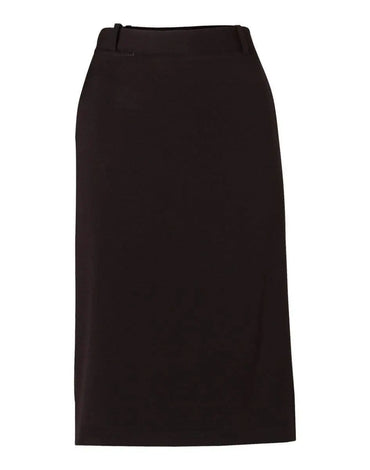 Benchmark Corporate Wear Navy / 6 BENCHMARK Women's Poly/Viscose Stretch Twill Flexi Waist A-line Utility Lined Skirt M9478