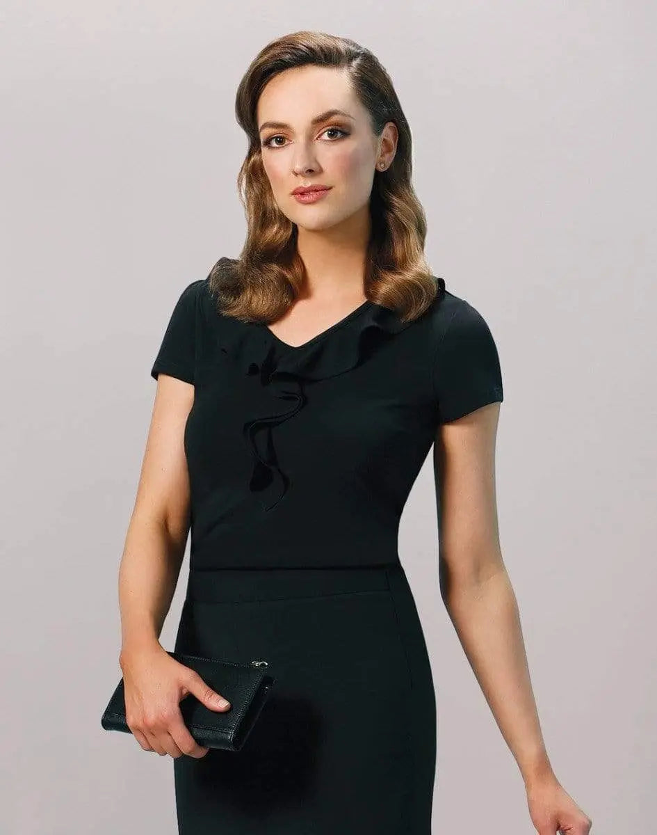 Benchmark Corporate Wear BENCHMARK Women's Ruffle Front Blouse M8820