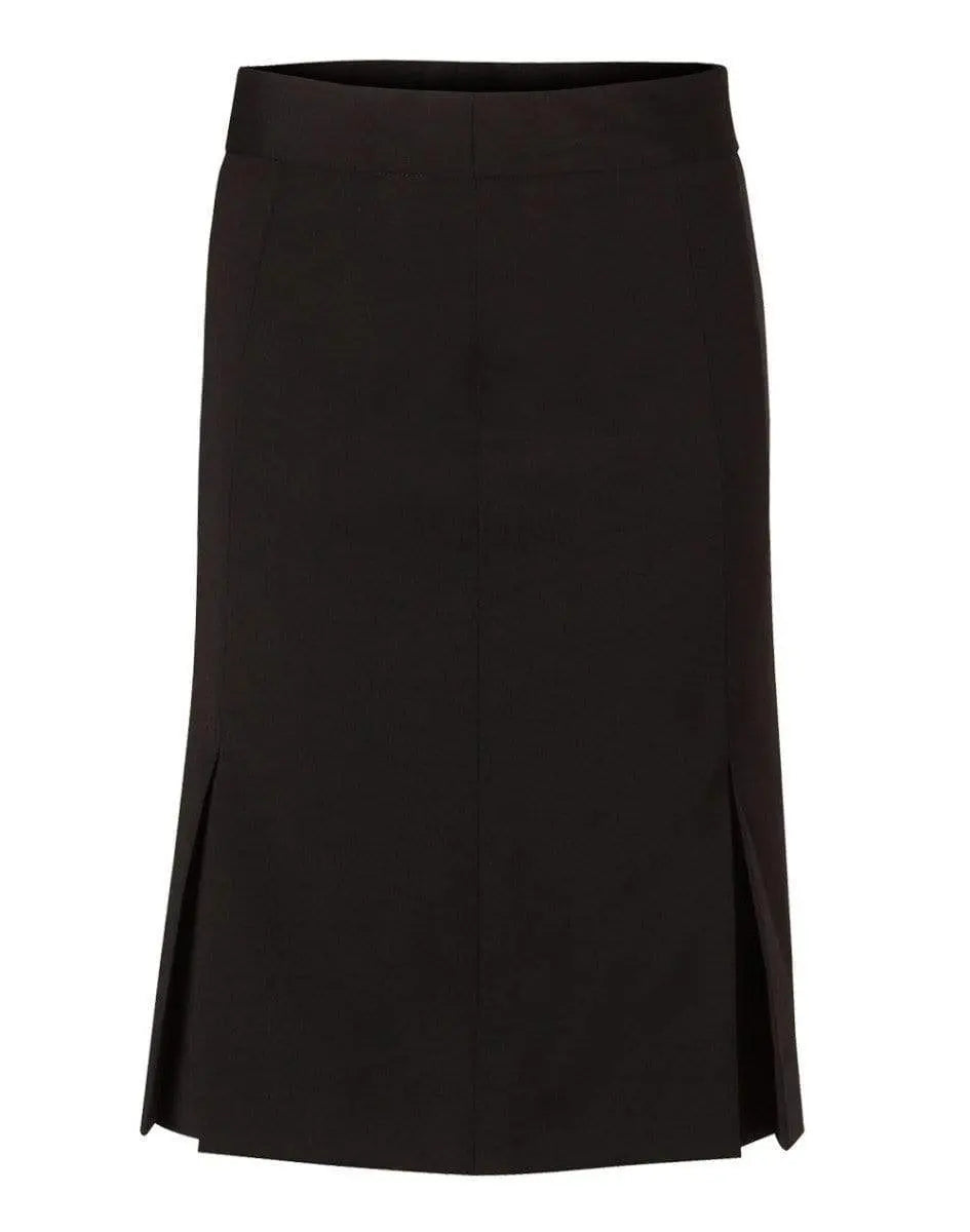 Benchmark Corporate Wear Navy / 6 BENCHMARK Women's Wool Blend Strecth Pleated SKirt M9473