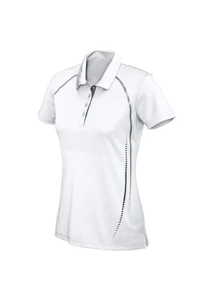 Biz Collection Cyber Women's Polo Shirt P604LS in White/Silver