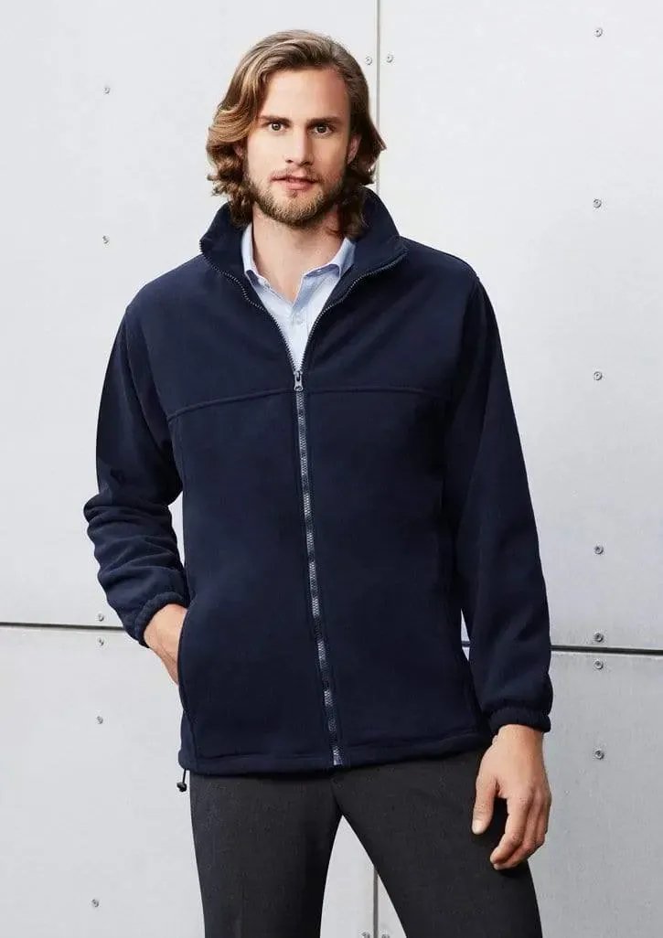 Biz Collection Men’s Plain Micro Fleece Jacket Pf630 in Navy
