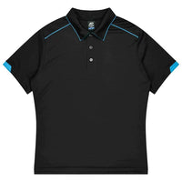Aussie Pacific Currumbin Men's Polo Shirt 1320  Aussie Pacific BLACK/CYAN S 