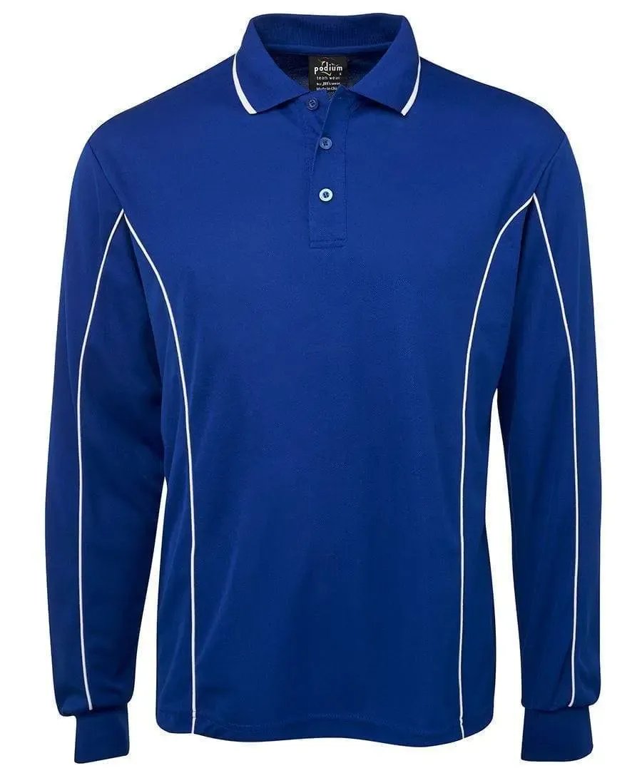 Jb's Long Sleeve Piping Polo 7PIPL in Royal/White