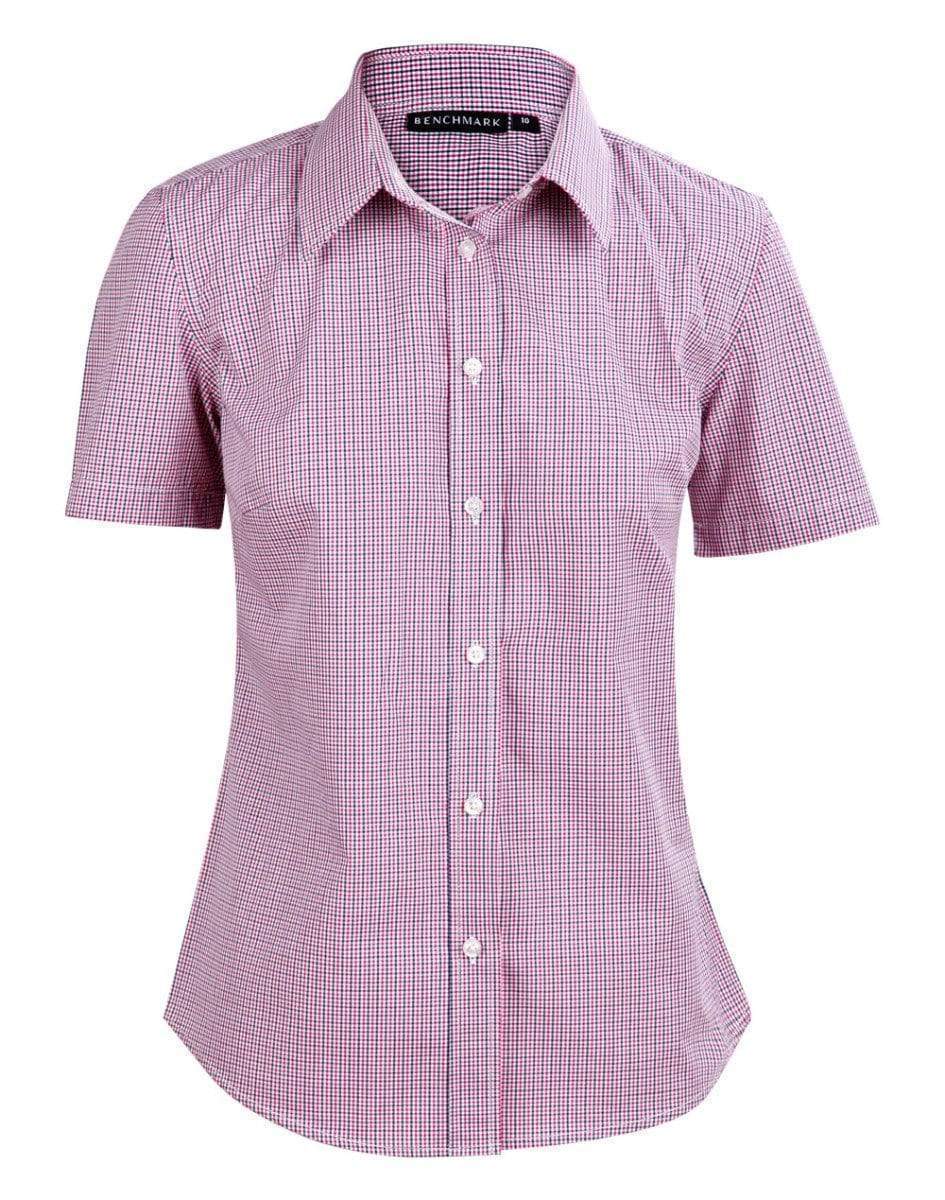 Winning Spirit Ladies’ Two Tone Mini Gingham 3/4 M8340q - Simply Scrubs Australia