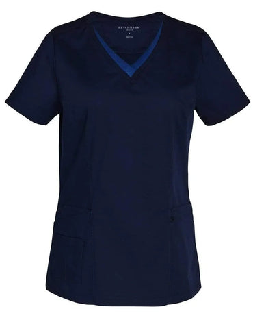 Women's V-neck Contrast Trim Scrubs Top M7660