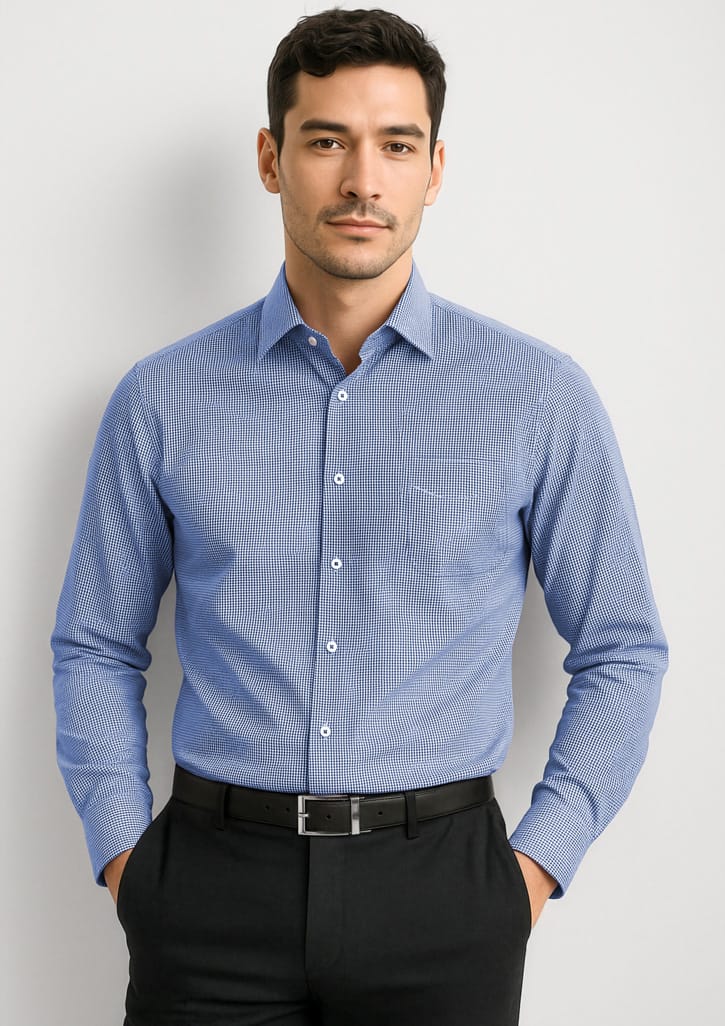 Biz Corporates Newport Mens Long Sleeve Shirt 42520 in French Navy