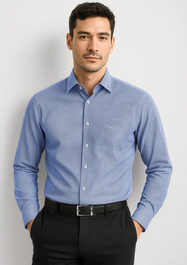 Biz Corporates Newport Mens Long Sleeve Shirt 42520 in French Navy