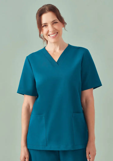 BizCare Women's Pulse V-neck Scrub Top CU543LS