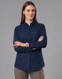 Benchmark Women's Smart Casual Cotton Blend Long Sleeve Shirt M8009L