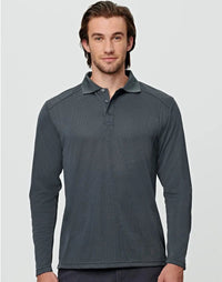 Mens Bamboo Charcoal Eco Fabric Long Sleeve Polo PS89 Casual Wear Winning Spirit   