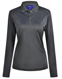 Ladies Bamboo Charcoal  Eco Fabric Long Sleeve Polo PS90 - City Workwear