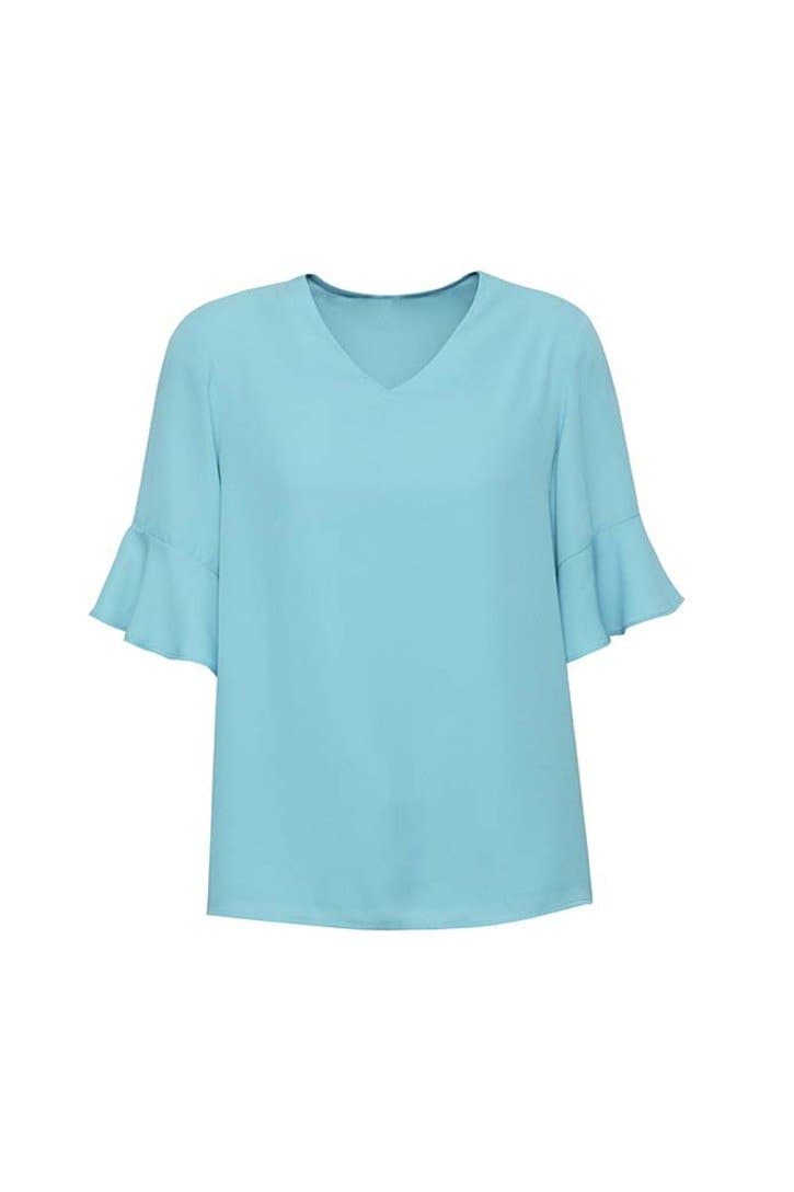 Biz Corporates Aria Fluted Sleeve Blouse RB966LS - Simply Scrubs Australia