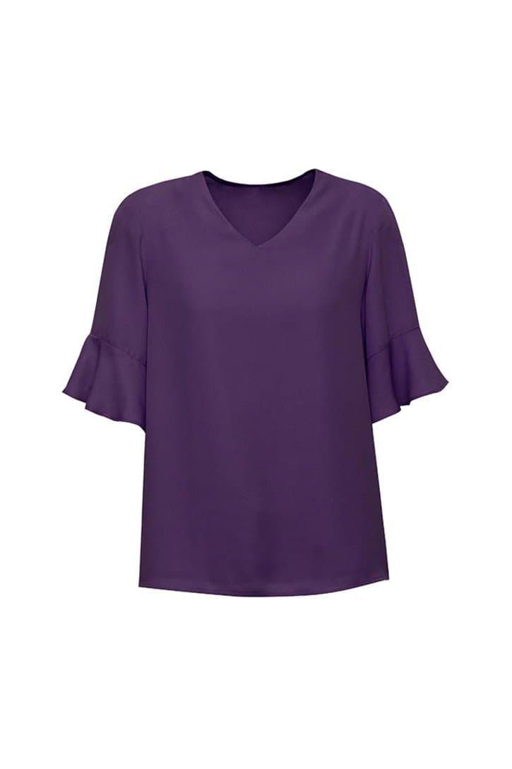 Biz Corporates Aria Fluted Sleeve Blouse RB966LS - Simply Scrubs Australia