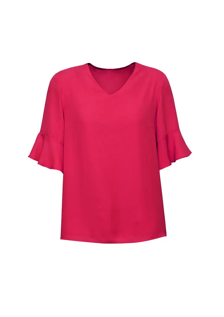 Biz Corporates Aria Fluted Sleeve Blouse RB966LS  Simply Scrubs Australia