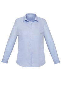 Biz Corporates Charlie Women's Long Sleeve Shirt RS968LL in Blue Chambray