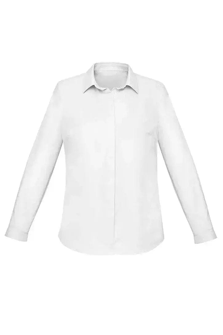 Biz Corporates Charlie Women's Long Sleeve Shirt RS968LL in White, alternate view