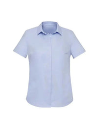 Biz Corporates Charlie Women's Short Sleeve Shirt RS968LS in Blue Chambray