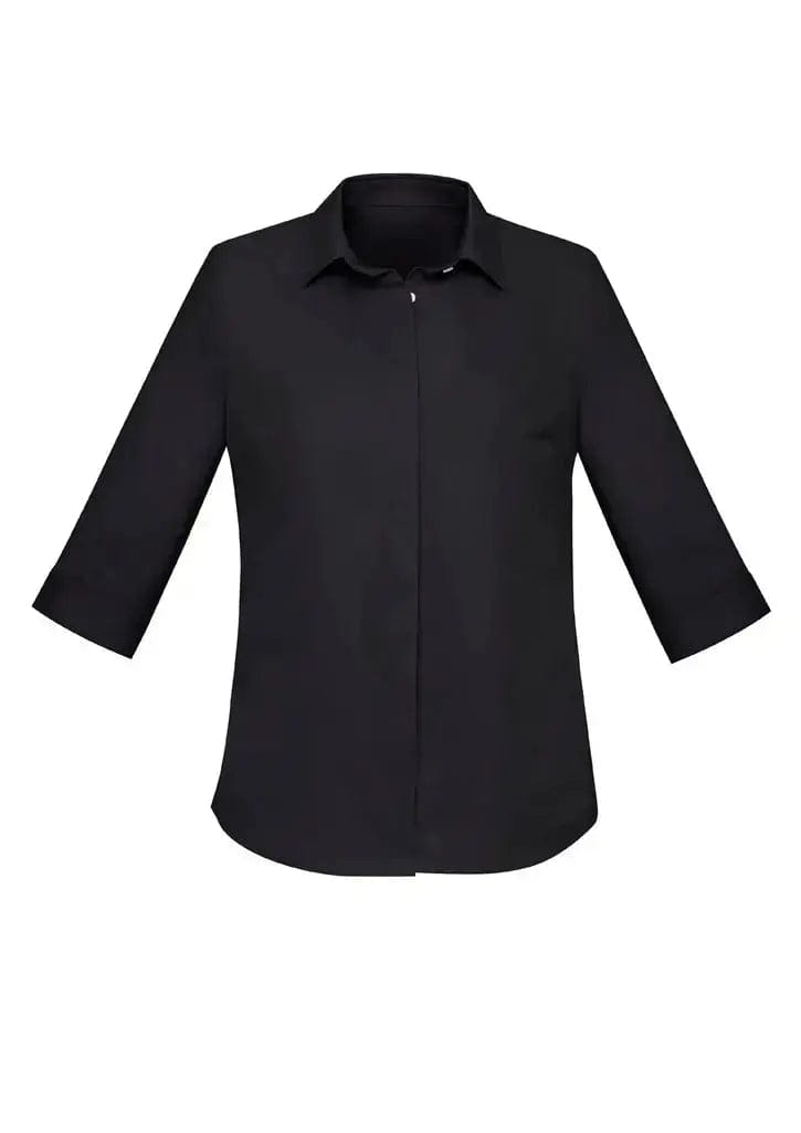Biz Corporates Charlie Women's 3/4 Sleeve Shirt RS968LT in Black
