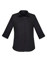 Biz Corporates Charlie Women's 3/4 Sleeve Shirt RS968LT in Black