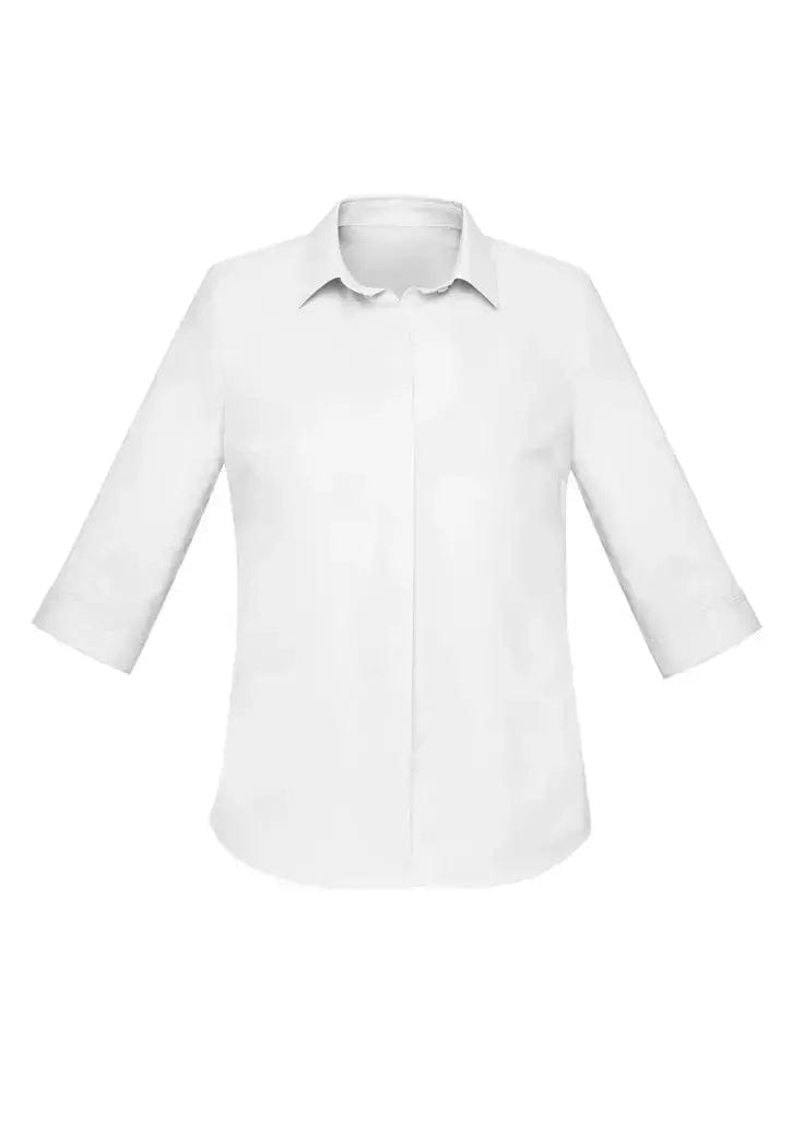 Biz Corporates Charlie Women's 3/4 Sleeve Shirt RS968LT in White