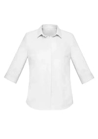 Biz Corporates Charlie Women's 3/4 Sleeve Shirt RS968LT in White