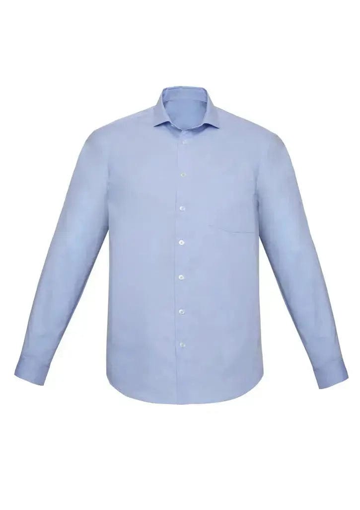 Biz Corporates Charlie Men's Classic Fit Long Sleeve Shirt RS968ML in Blue Chambray