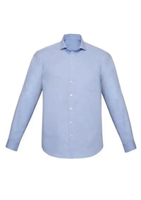 Biz Corporates Charlie Men's Classic Fit Long Sleeve Shirt RS968ML in Blue Chambray