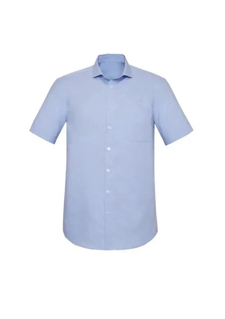 Biz Corporates Charlie Men's Classic Fit Short Sleeve Shirt RS968MS in Blue Chambray