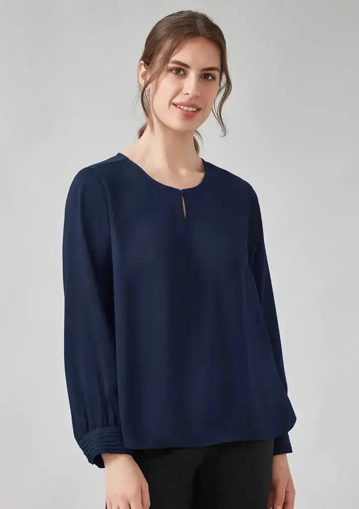 Biz Corporates Evelyn Long Sleeve Blouse RU569LL in Navy