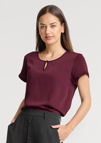 Biz Corporates Evelyn Short Sleeve Blouse RU569LS in Wine