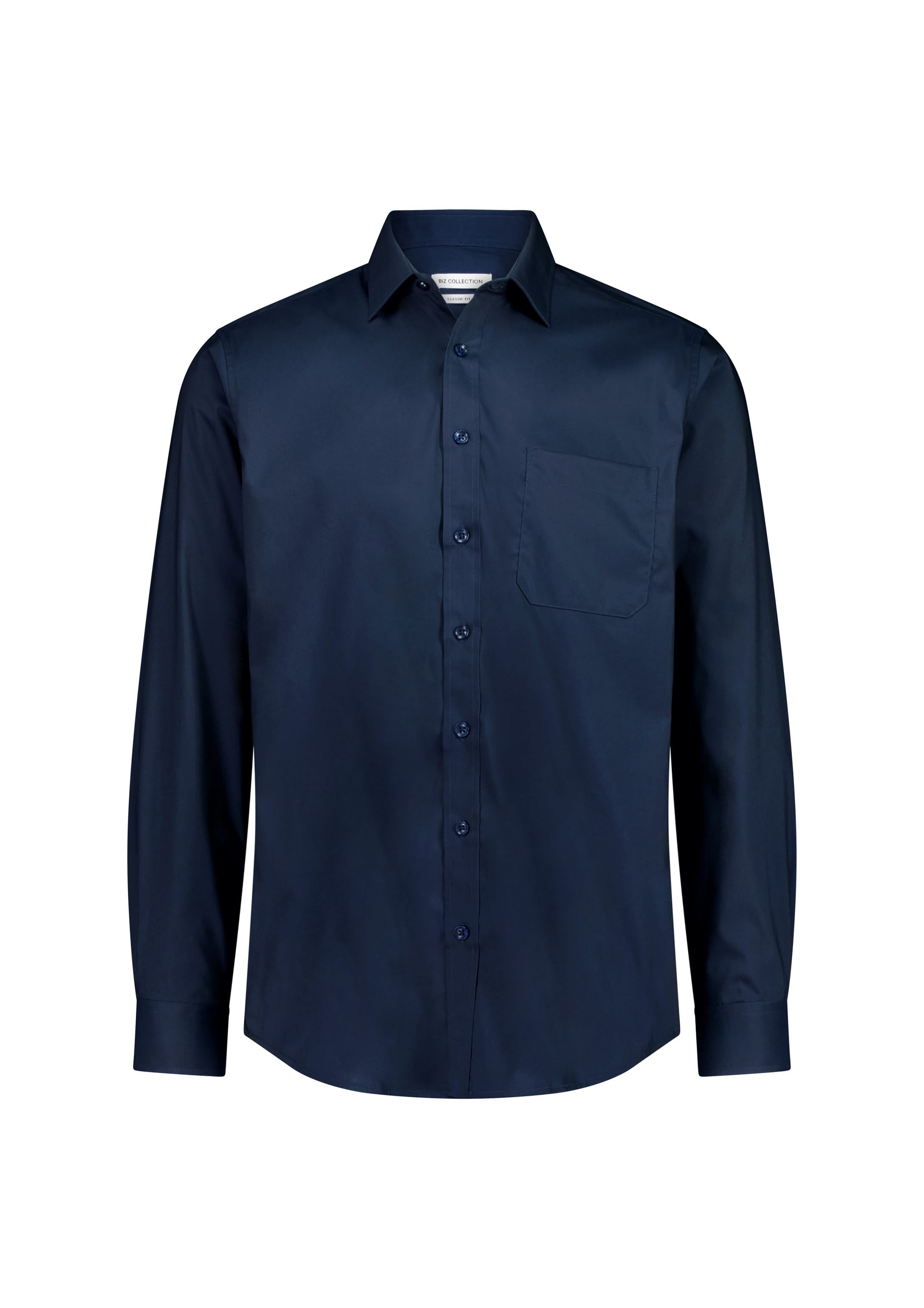 Biz Collection Men’s Fitzroy Classic Fit Long Sleeve Shirt S624M Navy / XS