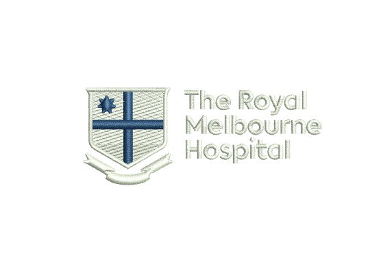 The Royal Melbourne Hospital RMH Unisex Scrub Top Logo on File
