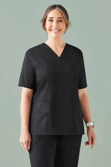 BizCare Women's Anti-Bacterial Silver Tokyo V-Neck Scrub Top CST141LS