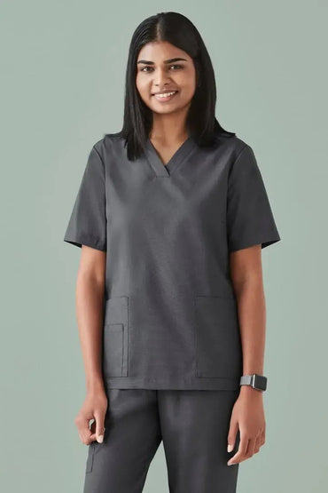 BizCare Women's Anti-Bacterial Silver Tokyo V-Neck Scrub Top CST141LS