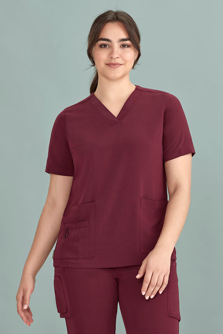 Biz Care Womens Avery Easy Fit V-Neck Medical Scrub Top CST941LS