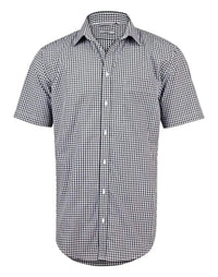 BENCHMARK Men’s Gingham Check Short Sleeve Shirt M7300S