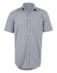 BENCHMARK Men’s Gingham Check Short Sleeve Shirt M7300S