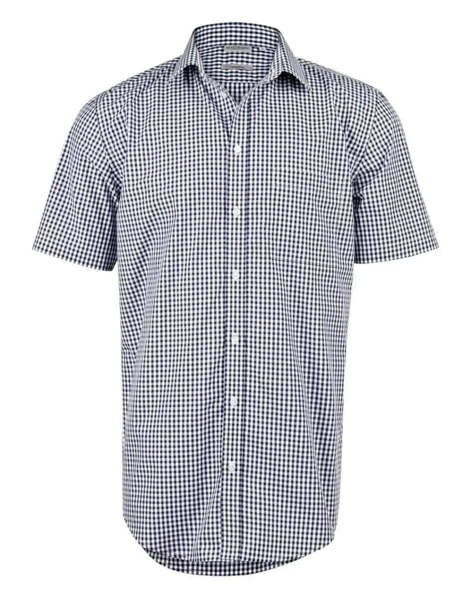BENCHMARK Men’s Gingham Check Short Sleeve Shirt M7300S