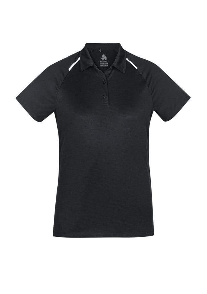 Biz Care Casual Wear Black/White / 8 Biz Collection Academy Ladies Polo P012LS