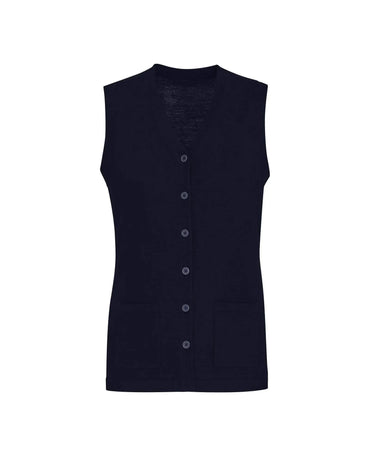 BizCare Womens Button Front Knit Vest CK961LV
