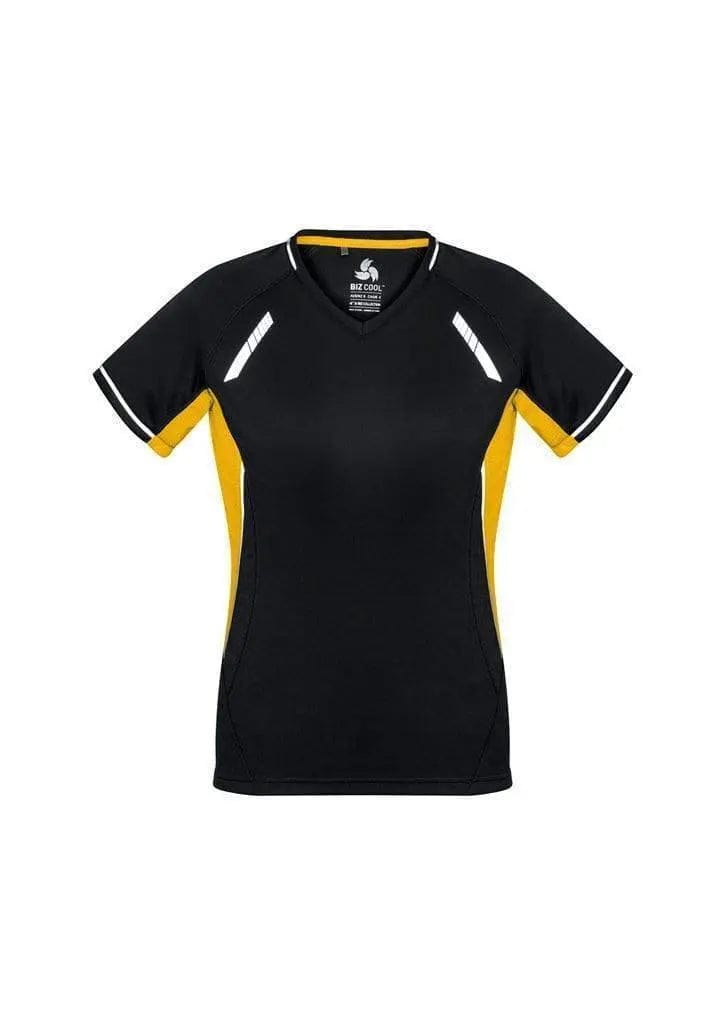 Biz Collection Women’s Renegade Tee T701LS in Black/Gold/Silver