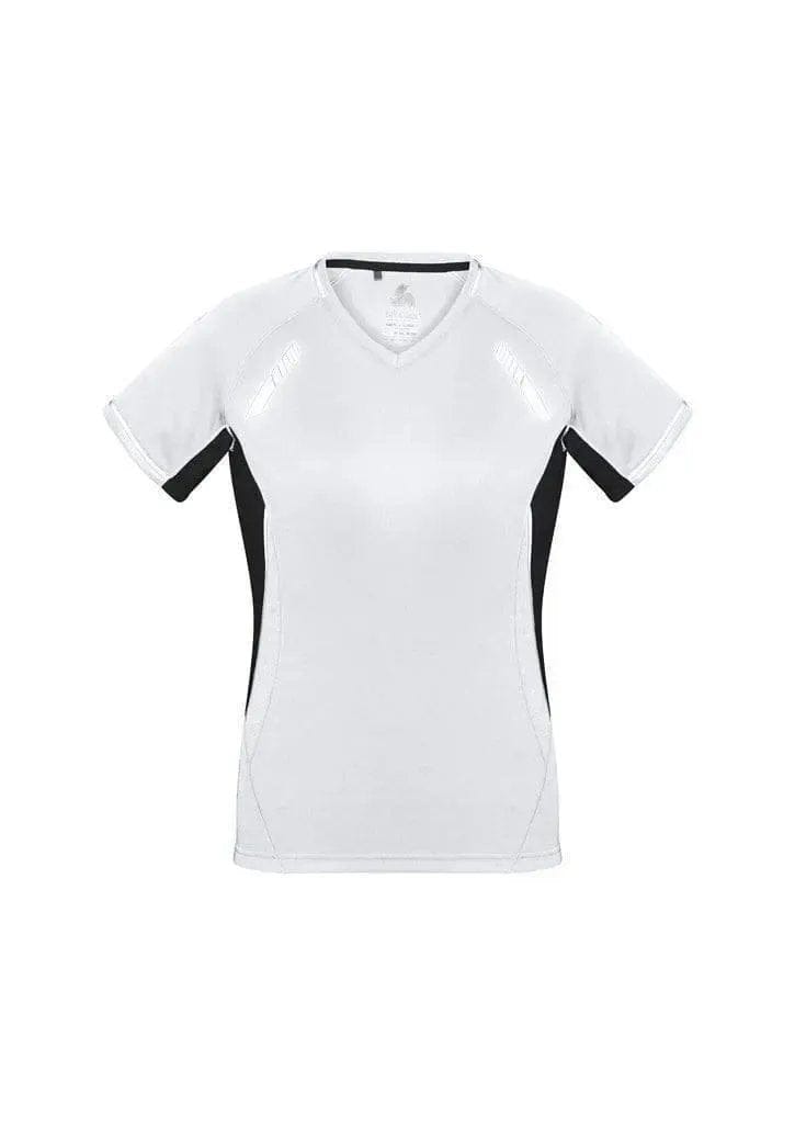 Biz Collection Women’s Renegade Tee T701LS in White/Black/Silver
