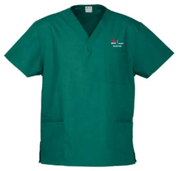 NSW Health Uniforms Doctor WOMEN'S Hunter Green Scrub Top NSWH10622